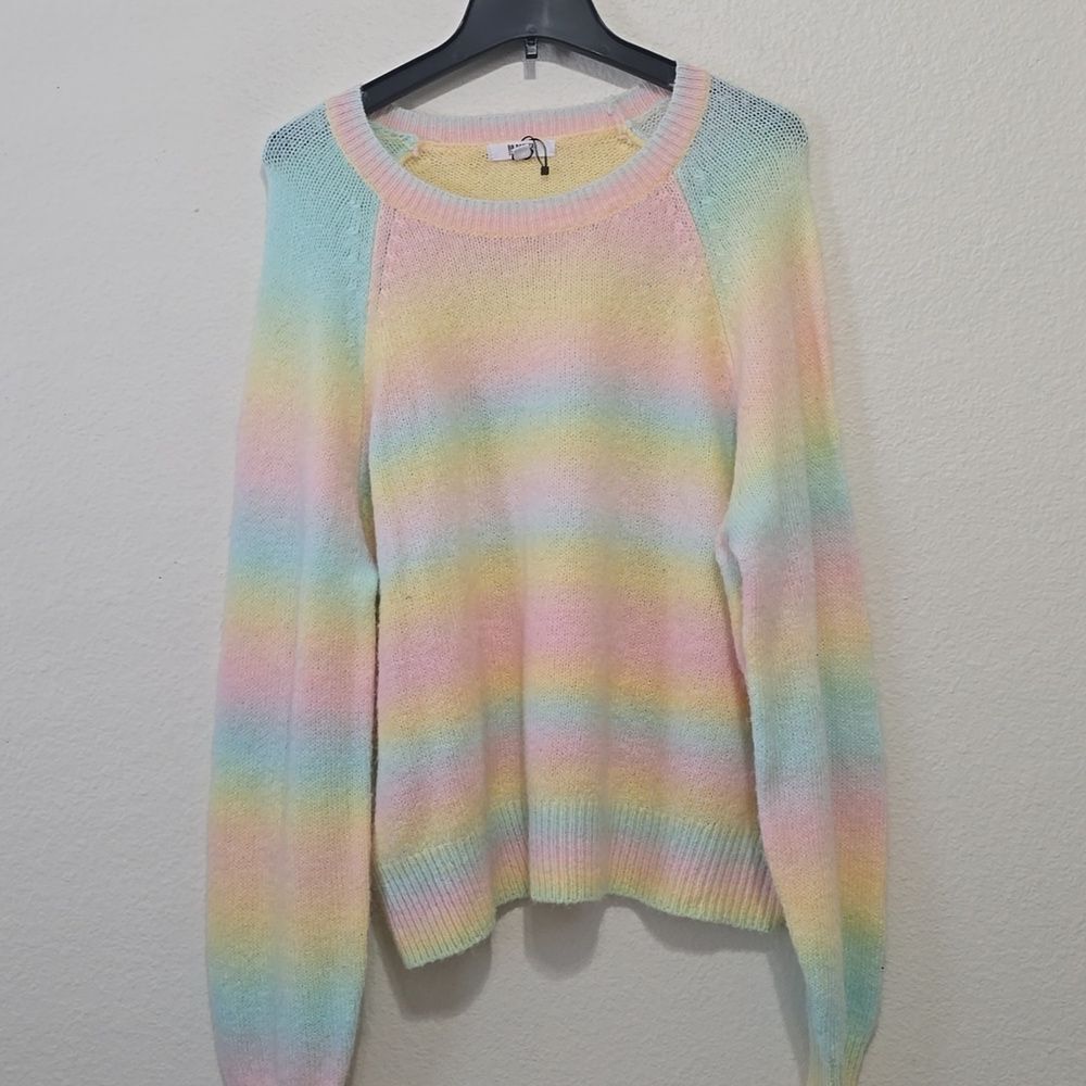 BB Dakota Steve‎ Madden Pastel Rainbow Sweater XL